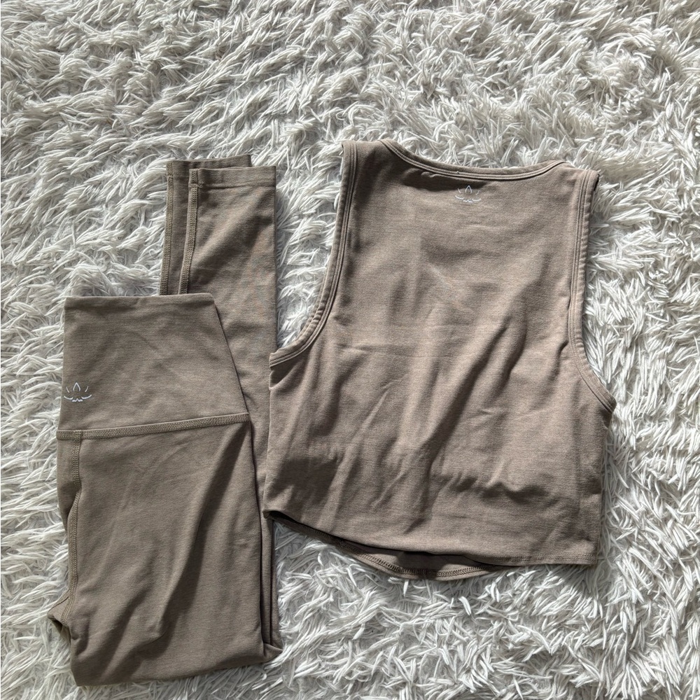 Beyond yoga spacedye SET birch heather leggings & tank size SMALL